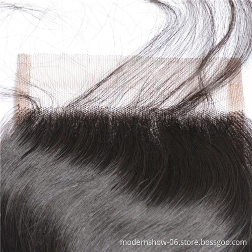 Wholesale price loose wave swiss lace closure 4x4 5x5 6x6 7x7 free part, 2 part , 3 part pre-plucked glu-less closure